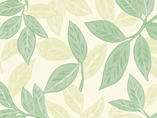 Green Leaves Pattern Illustration.