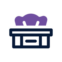 tissue box icon. vector dual tone icon for your website, mobile, presentation, and logo design.
