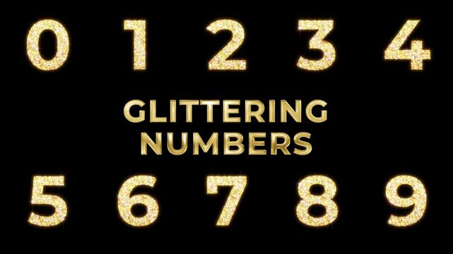 Set of golden glittering numbers from 0 to 9