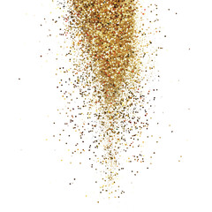 Falling glitter isolated on white background