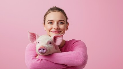 A futuristic pig farm where pigs are fitted with biometric collars monitoring health and growth rates, with a digital hologram displaying the collected data in a barn setting"
