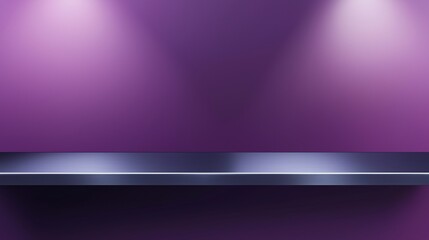 Obraz premium Black steel countertop shelf with spotlight and purple wall for product display promotion