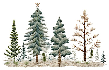 Obraz premium Christmas tree embroidery celebration pattern.