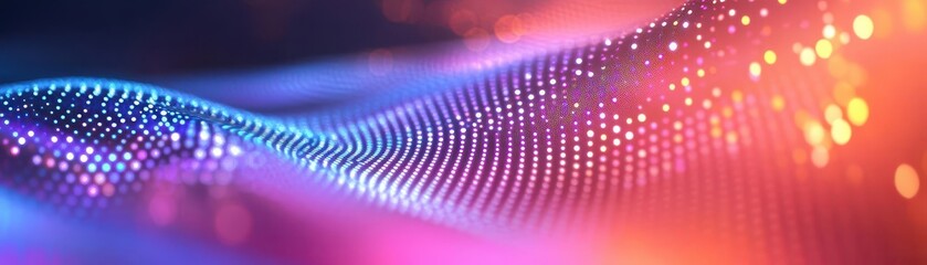 Dreamy dots cascading through a vibrant gradient, luminous glow, soft-edged abstract design