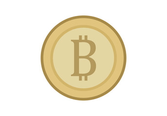 Criptomoneda dorada de bitcoin en fondo blanco