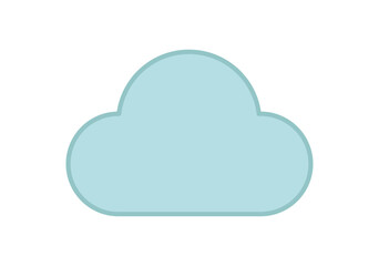 Nube azul del cielo en fondo blanco