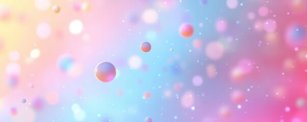 Whimsical dots floating in a dreamy gradient, soft light scattering, abstract fantasy background
