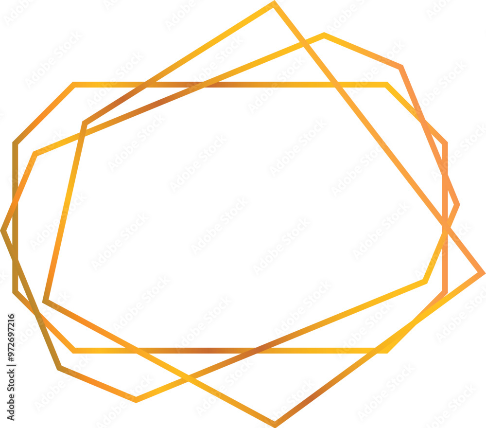 Poster gold gradient geometric frame forming an irregular shape is perfect for modern and minimalist design