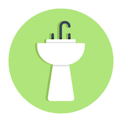 Modern design icon of washbasin