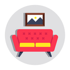 Modern design icon of sofa