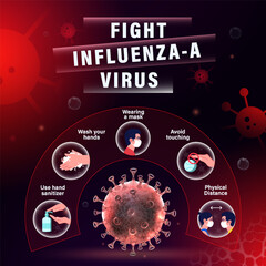 Fototapeta premium Influenza A Essential Tips to Protect Yourself from the Virus-Vector Design
