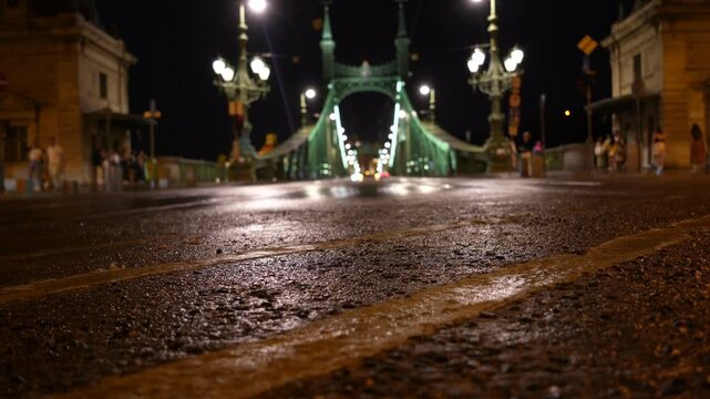 Liberty bridge  of Budapest at night