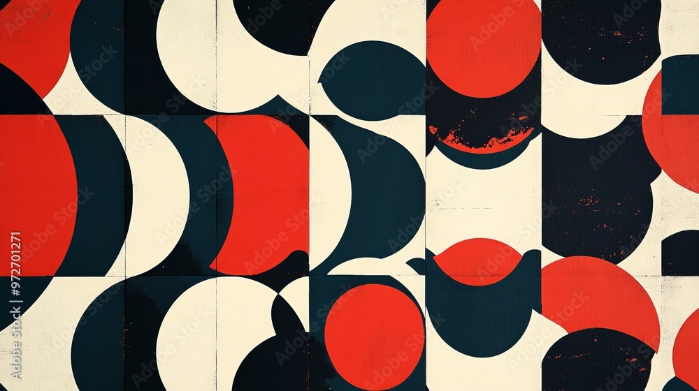 Aufkleber brutalist geometric shapes, modern symbols. groovy checkered pattern, distorted tiled grid. simple e