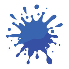 Creative Blue Paint Splash Vector Elements.