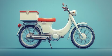 Obraz premium Vintage Style Scooter, Motorcycle with Storage