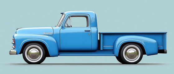 Blue Pickup Truck Illustration