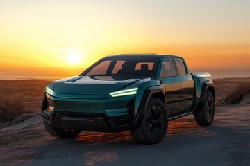 Fototapeta premium Futuristic Off-Road Electric SUV