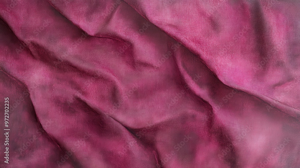Poster soft textured burgundy fabric draped elegantly during golden hour with gentle light highlighting its