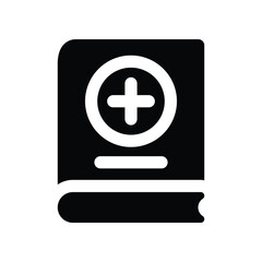 medical book icon. vector glyph icon for your website, mobile, presentation, and logo design.