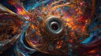 abstract background of colorful fractal texture