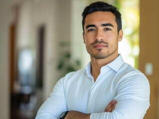 Fototapeta premium Confident Man in a Modern Living Space