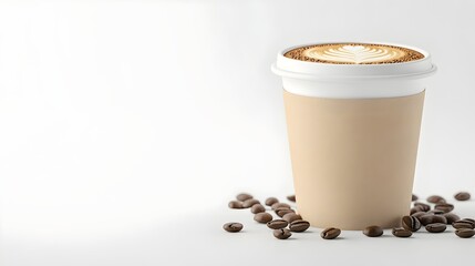 National Coffee Day Celebration Cup - Intricate Latte Art and Bold Aroma Cozy Cafe Vibes with Warm-Colored Beans Perfect 3D Render for Coffee Lovers and Enthusiasts