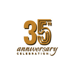35 Th Anniversary Celebration Number Vector Design Collection