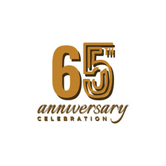 65 Th Anniversary Celebration Number Vector Design Collection