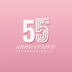55 Th Anniversary Celebration Number Vector Design Collection