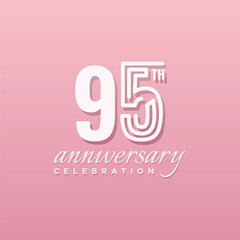 95 Th Anniversary Celebration Number Vector Design Collection