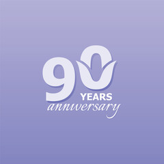 90 Years Anniversary Celebration Number Vector Design Collection