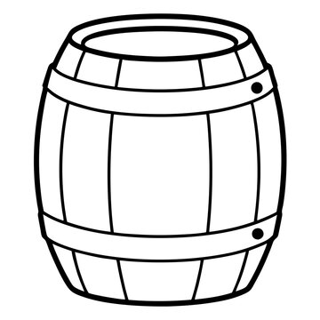recommend clip art: barrel outline coloring book page line art drawing