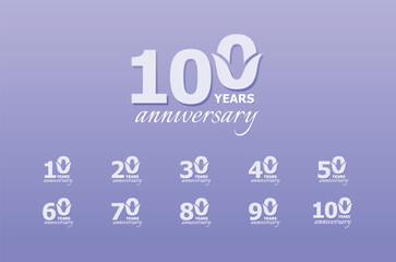 100 Years Anniversary Celebration Number Vector Design Collection