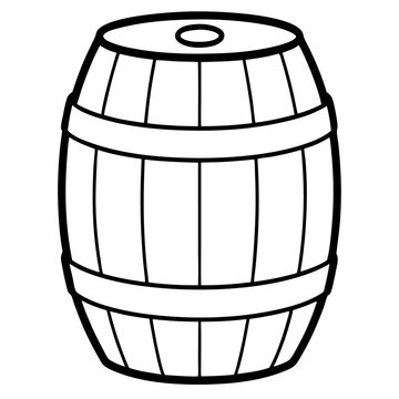 recommend clip art: barrel outline coloring book page line art drawing
