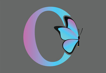 latter O design logo butterfly for your business