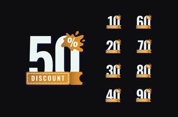Discount Sale Vector Design Collection Gold