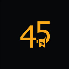 Obraz premium Simple Anniversary Number Design Collection Gold