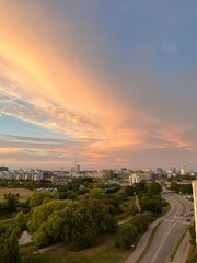 Fototapeta premium sunset over the city