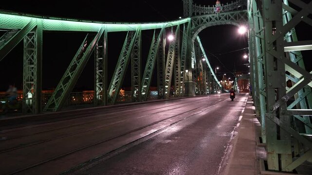 Liberty bridge  of Budapest at night
