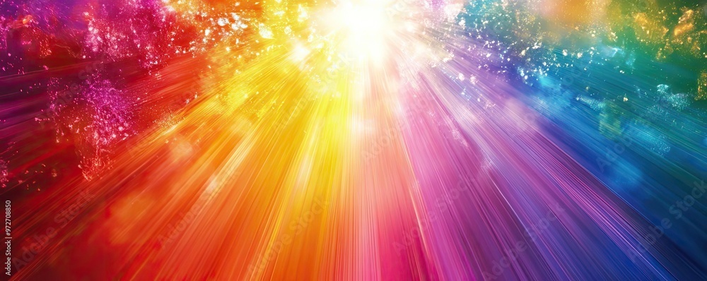 Poster vibrant abstract background showcasing colorful rays of light, creating a dynamic and energetic atmo