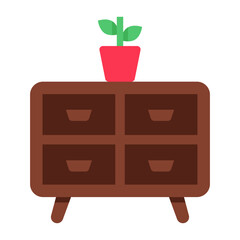 An icon design of nightstand
