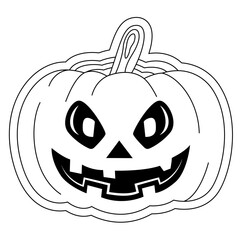 Halloween pumpkin with scary face