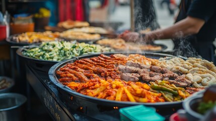 Obraz premium Korean Street Festival with a Hotteok