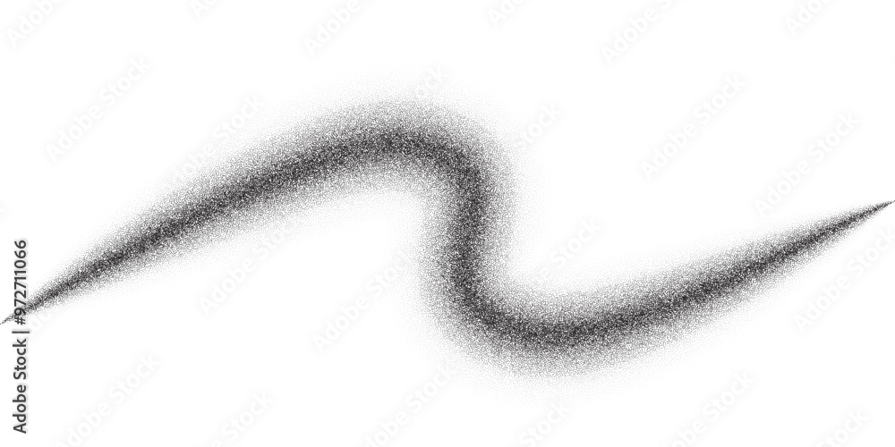 Poster grain sand wave with shadow pattern. stipple dotwork brush stroke with sand texture. dotted line wit