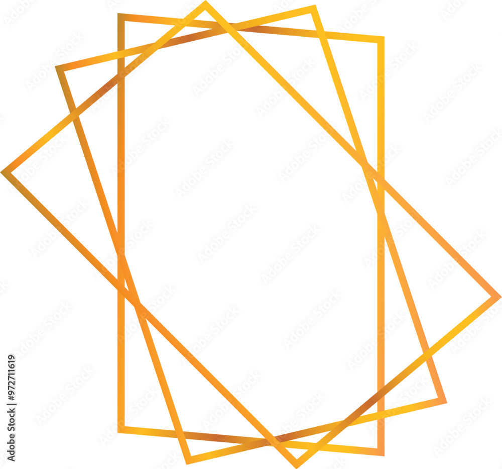 Poster modern and elegant border is forming by golden gradient overlapping polygonal frames