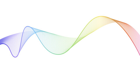 Color abstract waves background. Rainbow curve lines vector illustration isolated on white. Luxury colorful swirl pattern. Elegant modern fashion design element.