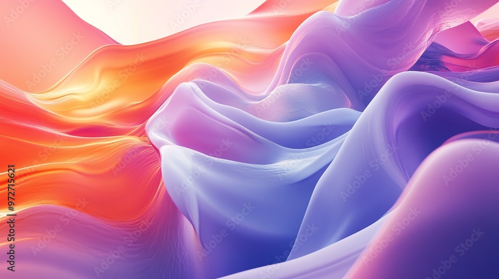 Poster abstract floating shapes virtual geometric fluidity background