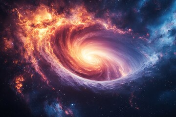 Naklejka premium A Spiraling Galaxy In Space