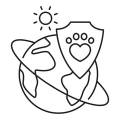 Wildlife Protection Icon Design. Represents Sustainability, Eco-Friendly Solutions, Conservation Efforts, Environmental Awareness. Vector icon with editable Stroke.
