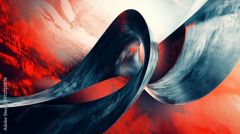 Poster abstract twisted text photo effect template